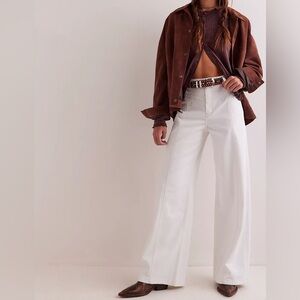 Free People White Wide Leg Pants